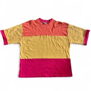 Vibrant Color Block Short Sleeve Tee